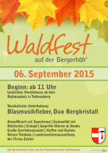 37. Waldfest des Feuerwehrvereins Todtnauberg am 06. September 2015