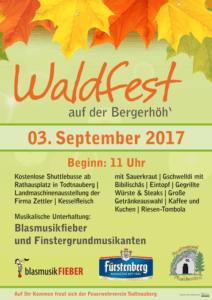 39. Waldfest des Feuerwehrvereins Todtnauberg